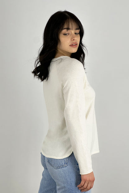 Cotton - Silk - Cashmere Rounded Sweater