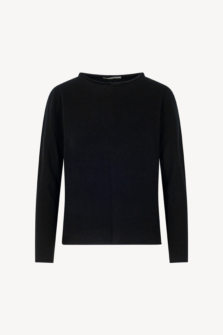 Girocollo Dritto-Rovescio in Puro Cashmere Nero