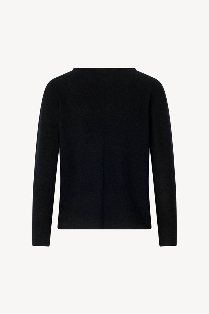 Girocollo Dritto-Rovescio in Puro Cashmere Nero