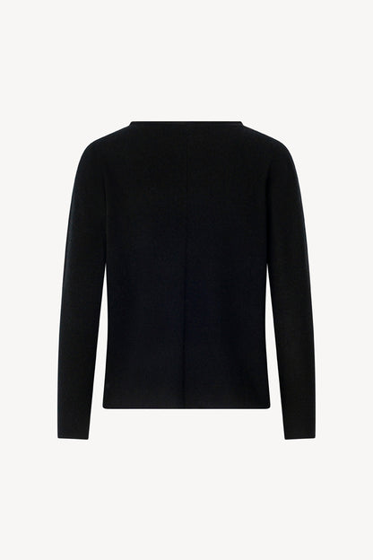 Girocollo Dritto-Rovescio in Puro Cashmere Nero