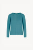 Girocollo Dritto-Rovescio in Puro Cashmere Turchese