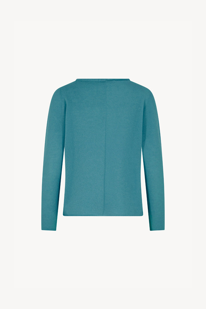 Girocollo Dritto-Rovescio in Puro Cashmere Turchese