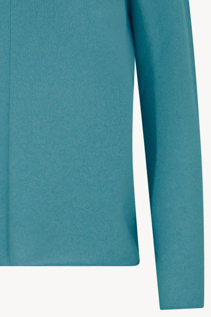Girocollo Dritto-Rovescio in Puro Cashmere Turchese