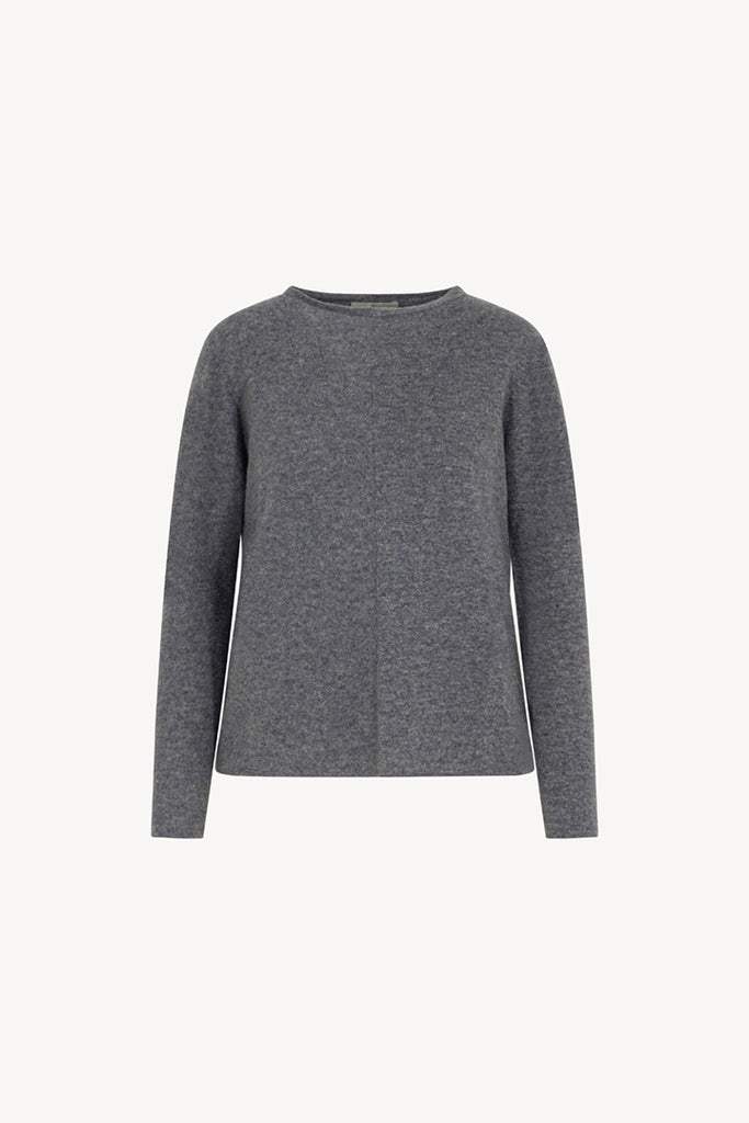 Girocollo Dritto-Rovescio in Puro Cashmere Derby