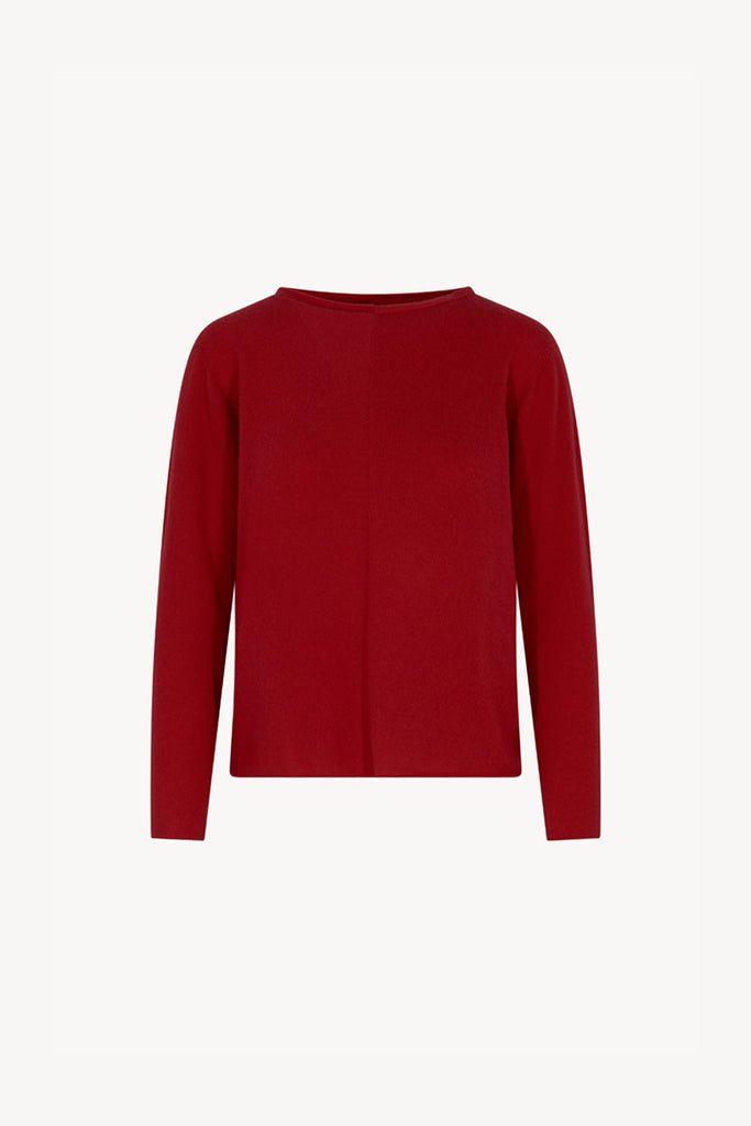 Girocollo Dritto-Rovescio in Puro Cashmere Rubino