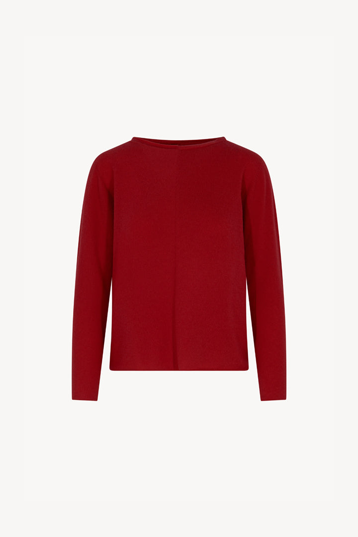 Girocollo Dritto-Rovescio in Puro Cashmere Rubino