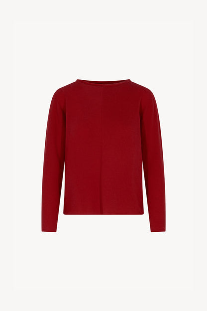 Girocollo Dritto-Rovescio in Puro Cashmere Rubino
