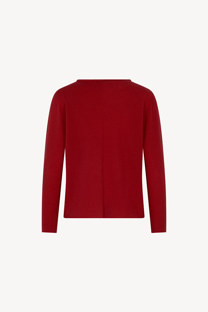 Girocollo Dritto-Rovescio in Puro Cashmere Rubino