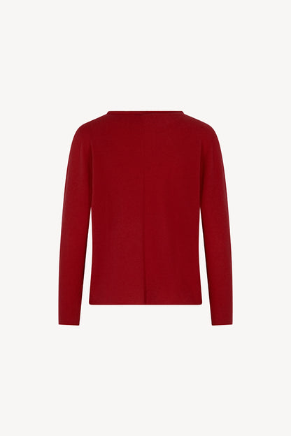 Girocollo Dritto-Rovescio in Puro Cashmere Rubino
