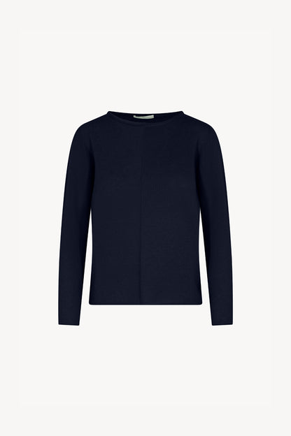 Girocollo Dritto-Rovescio in Puro Cashmere Notte