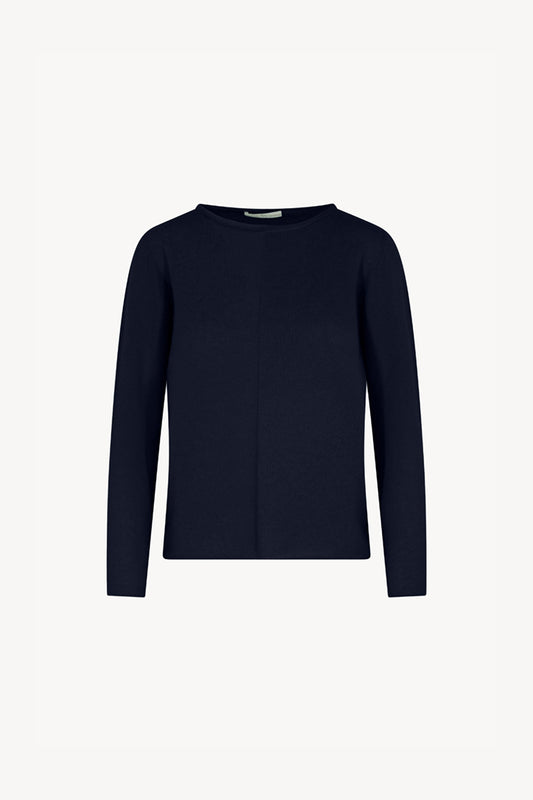Girocollo Dritto-Rovescio in Puro Cashmere Notte