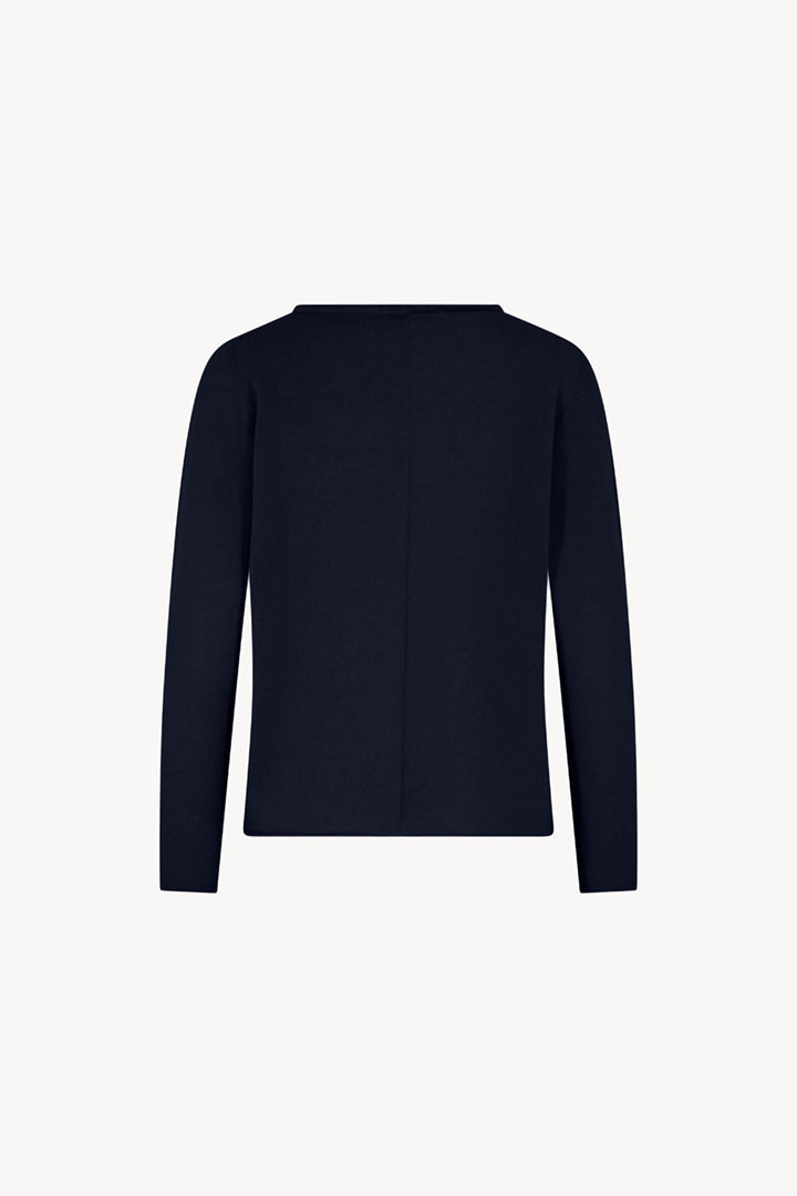 Girocollo Dritto-Rovescio in Puro Cashmere Notte