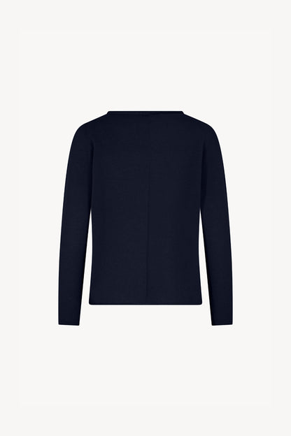 Girocollo Dritto-Rovescio in Puro Cashmere Notte