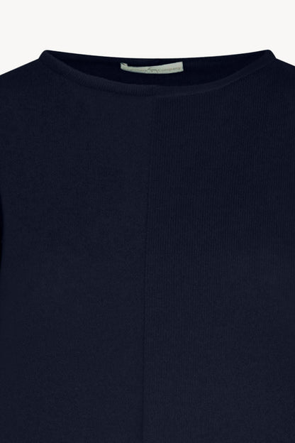 Girocollo Dritto-Rovescio in Puro Cashmere Notte