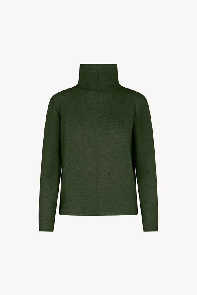 Maglia Lupetto Dritto-Rovescio in Puro Cashmere Loden