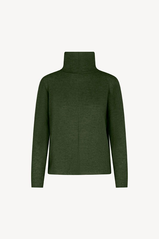 Maglia Lupetto Dritto-Rovescio in Puro Cashmere Loden