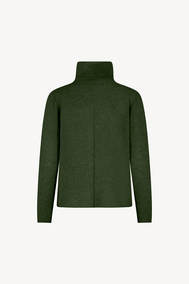 Maglia Lupetto Dritto-Rovescio in Puro Cashmere Loden