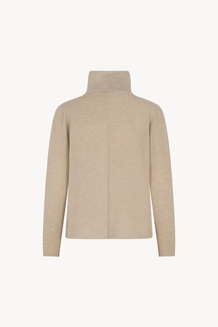 Maglia Lupetto Dritto-Rovescio in Puro Cashmere Avena