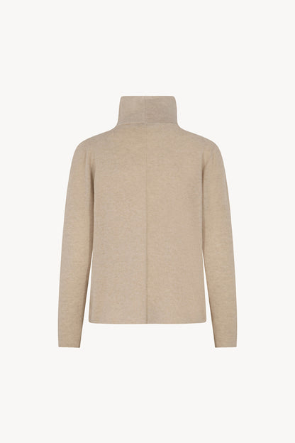Maglia Lupetto Dritto-Rovescio in Puro Cashmere Avena