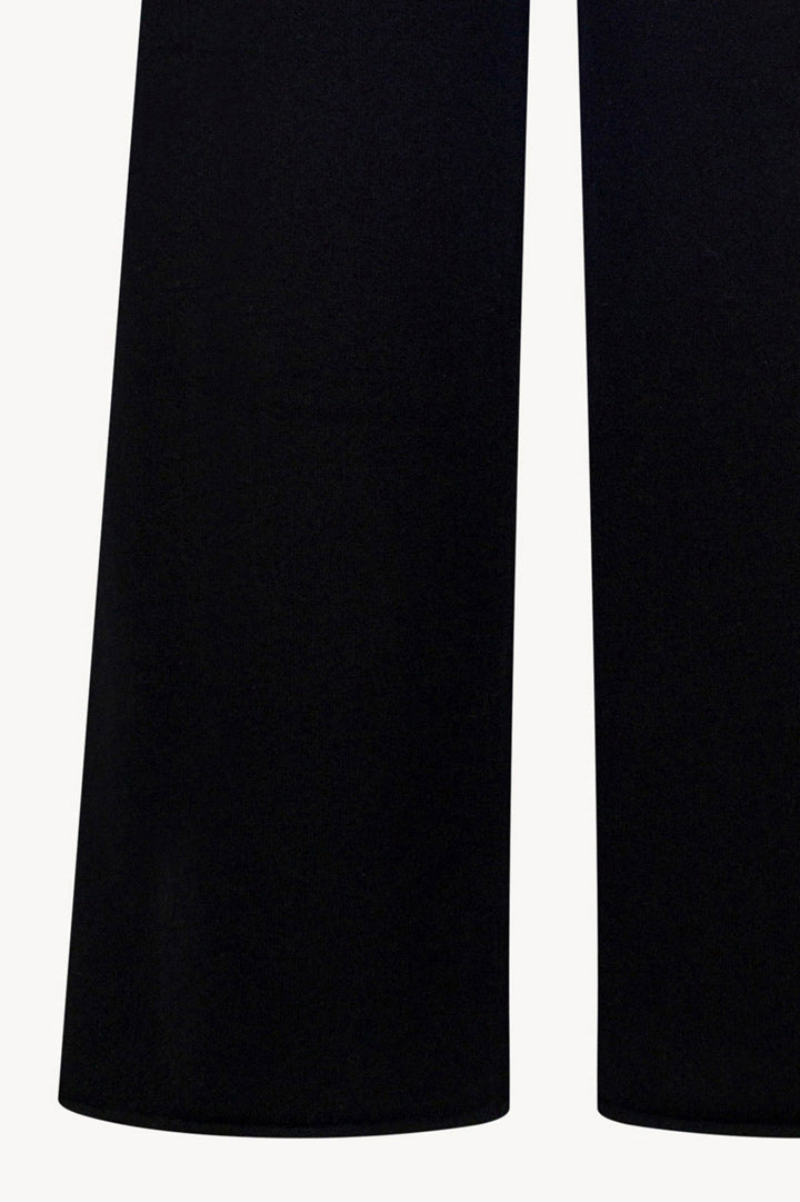 Pantaloni Ampi in Puro Cashmere Nero