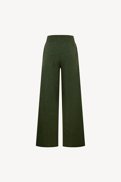 Pantaloni Ampi in Puro Cashmere Loden
