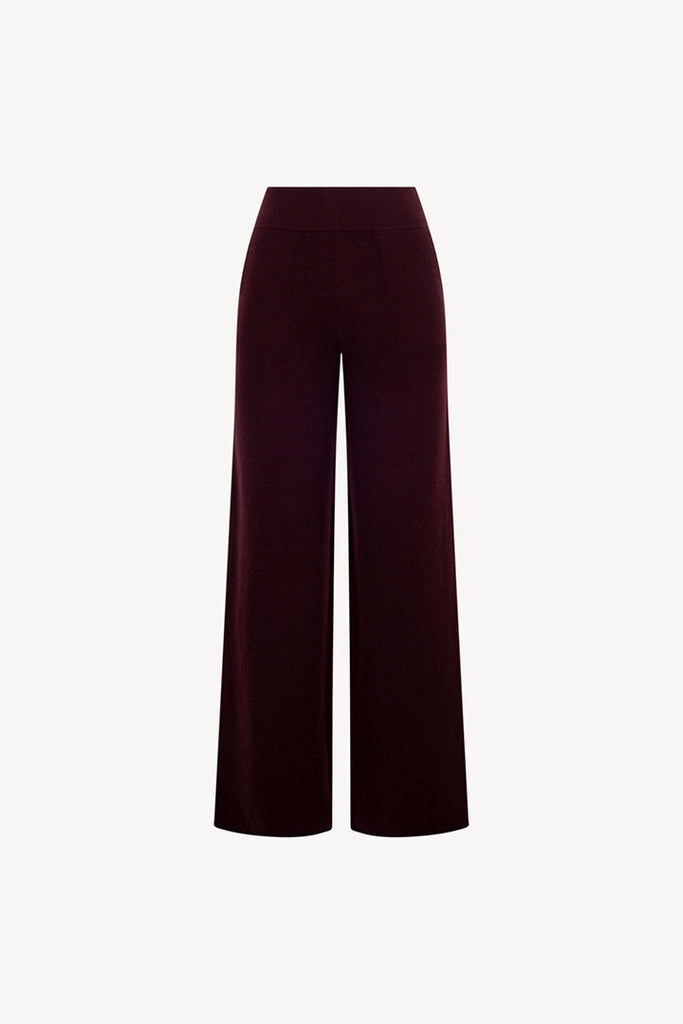Pantaloni Ampi in Puro Cashmere Acero
