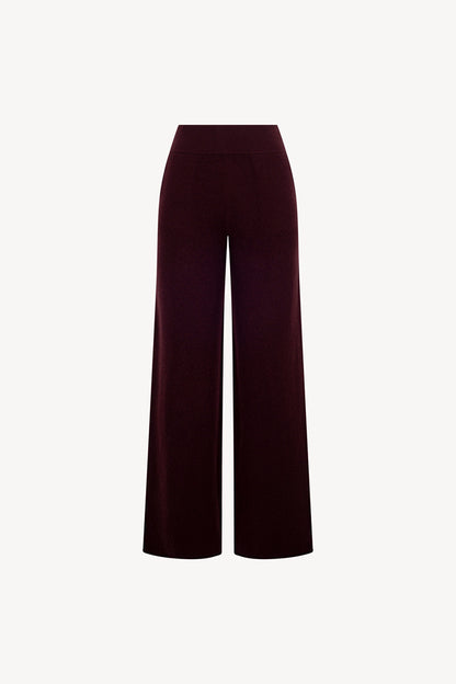 Pantaloni Ampi in Puro Cashmere Acero