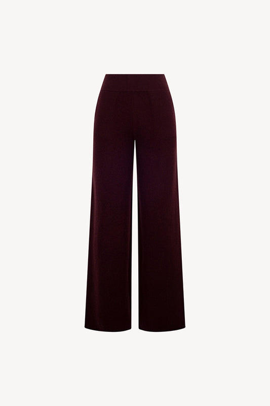 Pantaloni Ampi in Puro Cashmere Acero