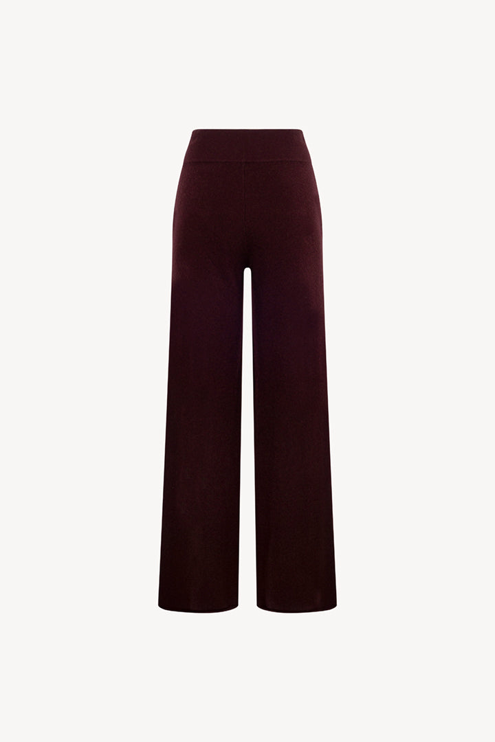 Pantaloni Ampi in Puro Cashmere Acero