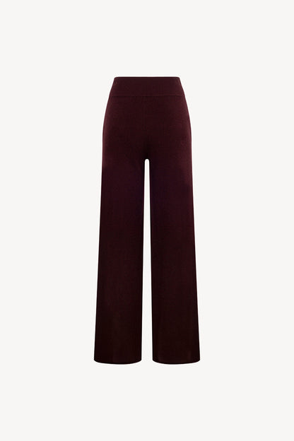 Pantaloni Ampi in Puro Cashmere Acero