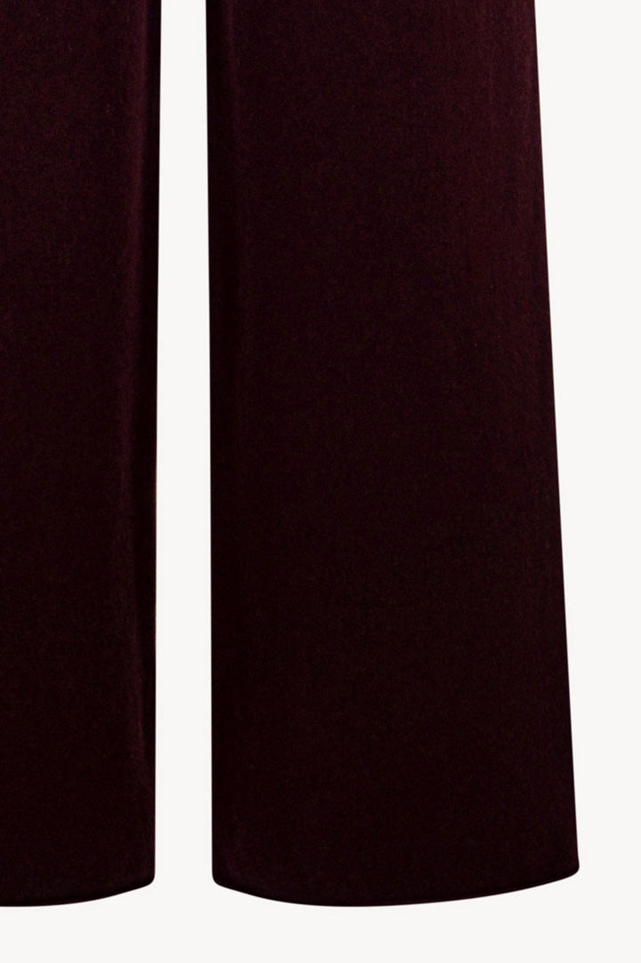 Pantaloni Ampi in Puro Cashmere Acero
