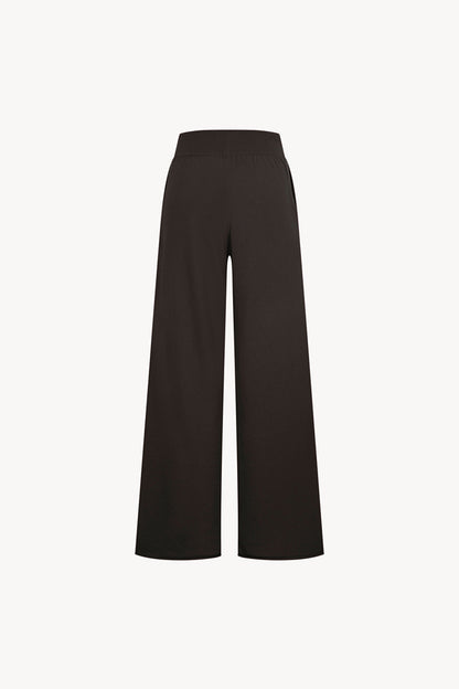 Pantaloni Ampi in Puro Cashmere Mocha