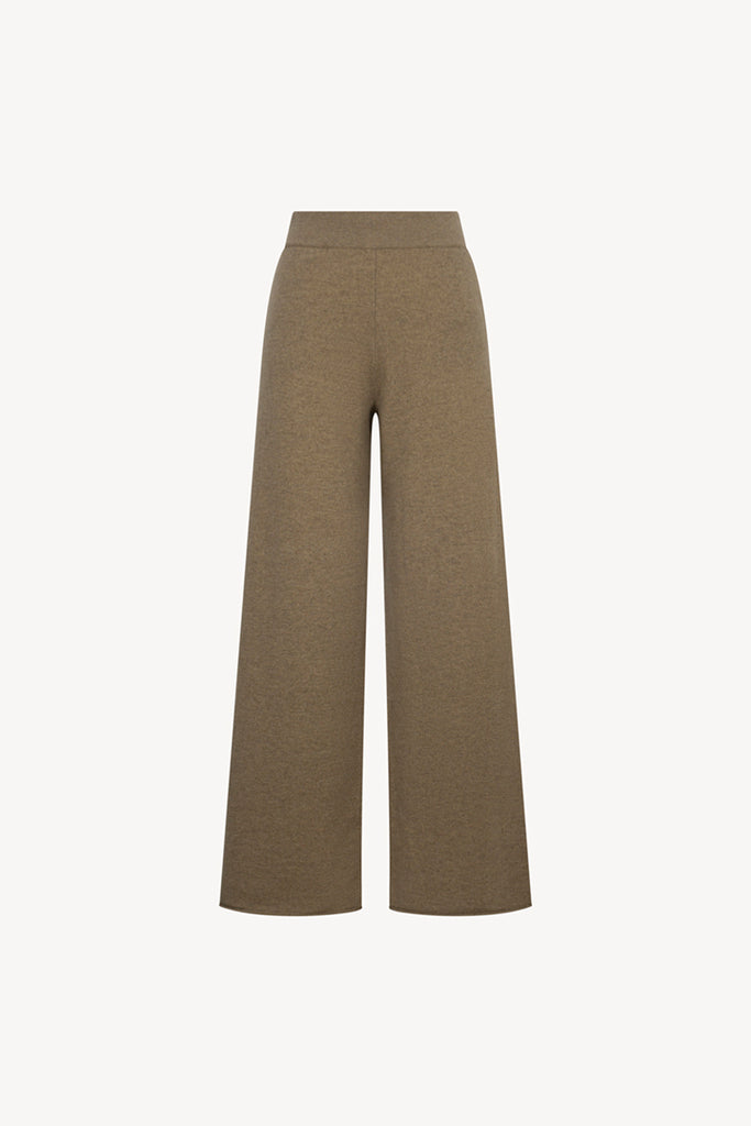 Pantaloni Ampi in Puro Cashmere Dune