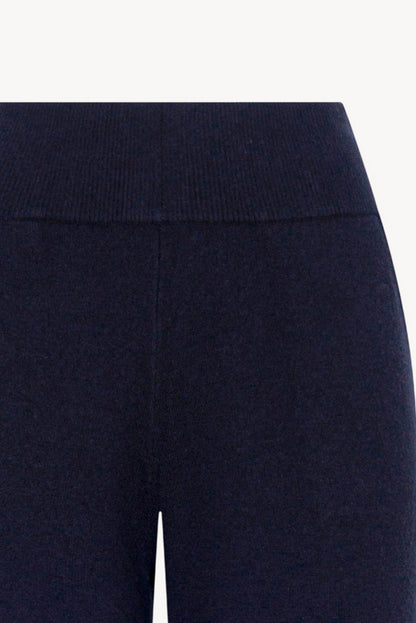 Pantaloni Ampi in Puro Cashmere Notte