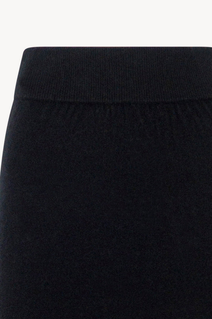 Gonna a Tubo con Spacco in Puro Cashmere Nero