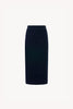 Gonna a Tubo con Spacco in Puro Cashmere Notte