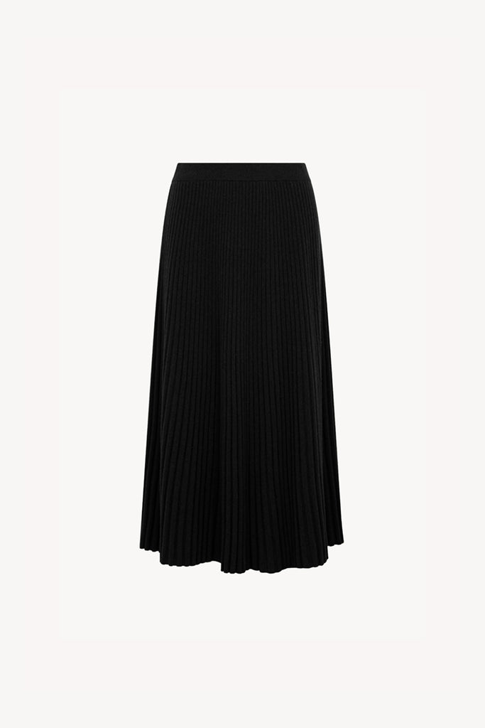 Gonna Plissè in Puro Cashmere Nero