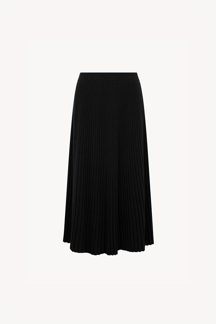 Gonna Plissè in Puro Cashmere Nero