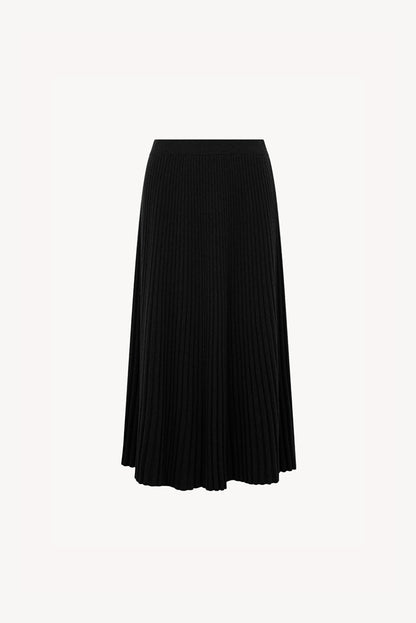 Gonna Plissè in Puro Cashmere Nero