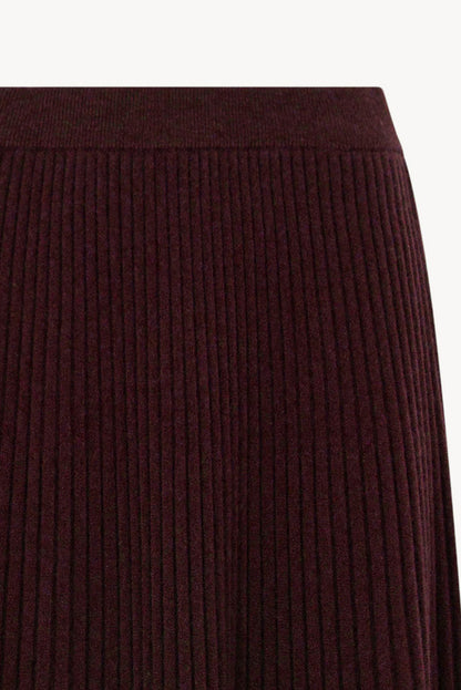 Gonna Plissè in Puro Cashmere Acero