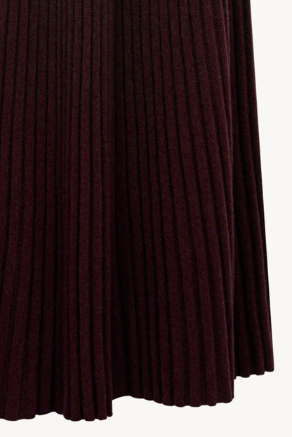 Gonna Plissè in Puro Cashmere Acero