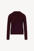 Cardigan Girocollo con gros-grain in Puro Cashmere Acero