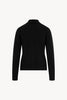 Black Pure Cashmere Shirt-collar Cardigan with Grosgrain Trim