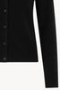Black Pure Cashmere Shirt-collar Cardigan with Grosgrain Trim