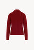 Ruby Red Pure Cashmere Shirt-collar Cardigan with Grosgrain Trim