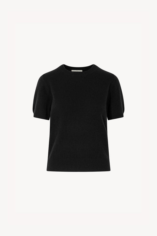 Girocollo Mezza Manica in Puro Cashmere Nero