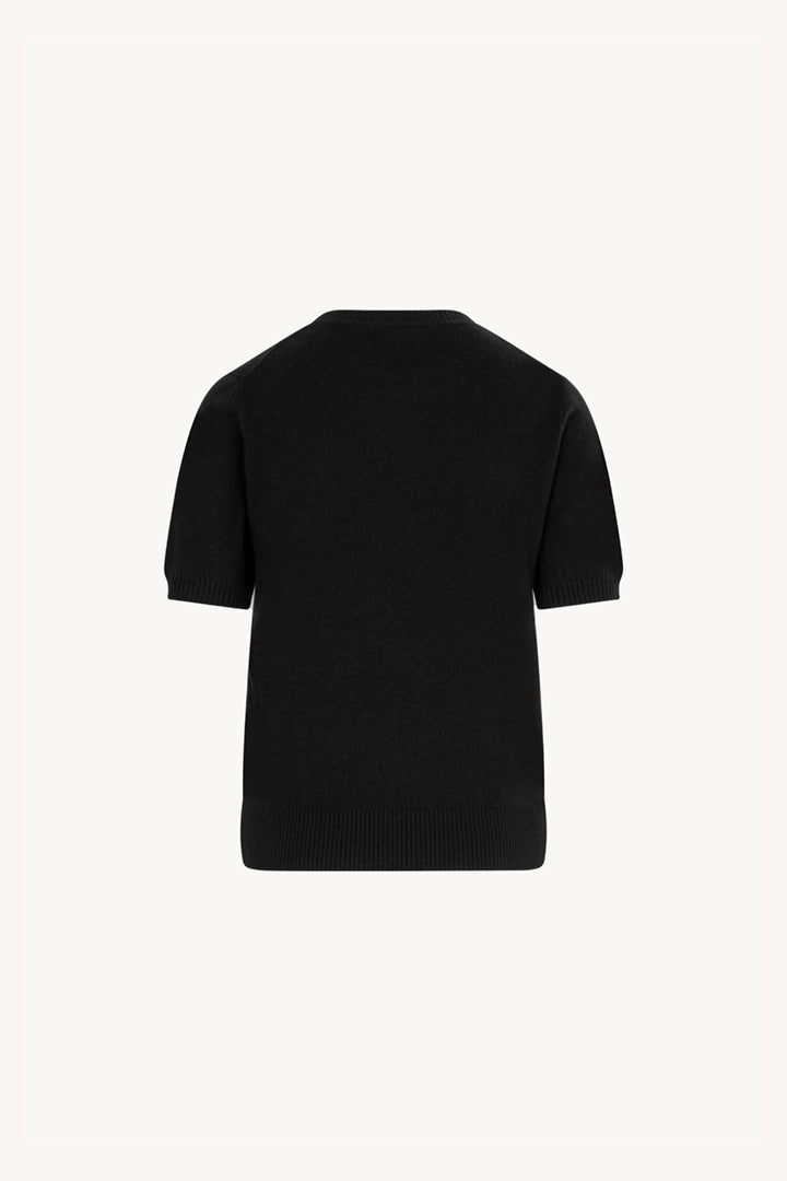 Girocollo Mezza Manica in Puro Cashmere Nero