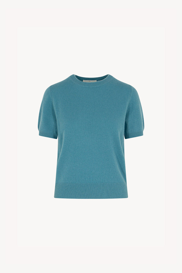 Girocollo Mezza Manica in Puro Cashmere Turchese