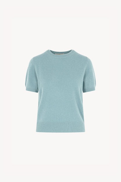 Girocollo Mezza Manica in Puro Cashmere Acquamarina
