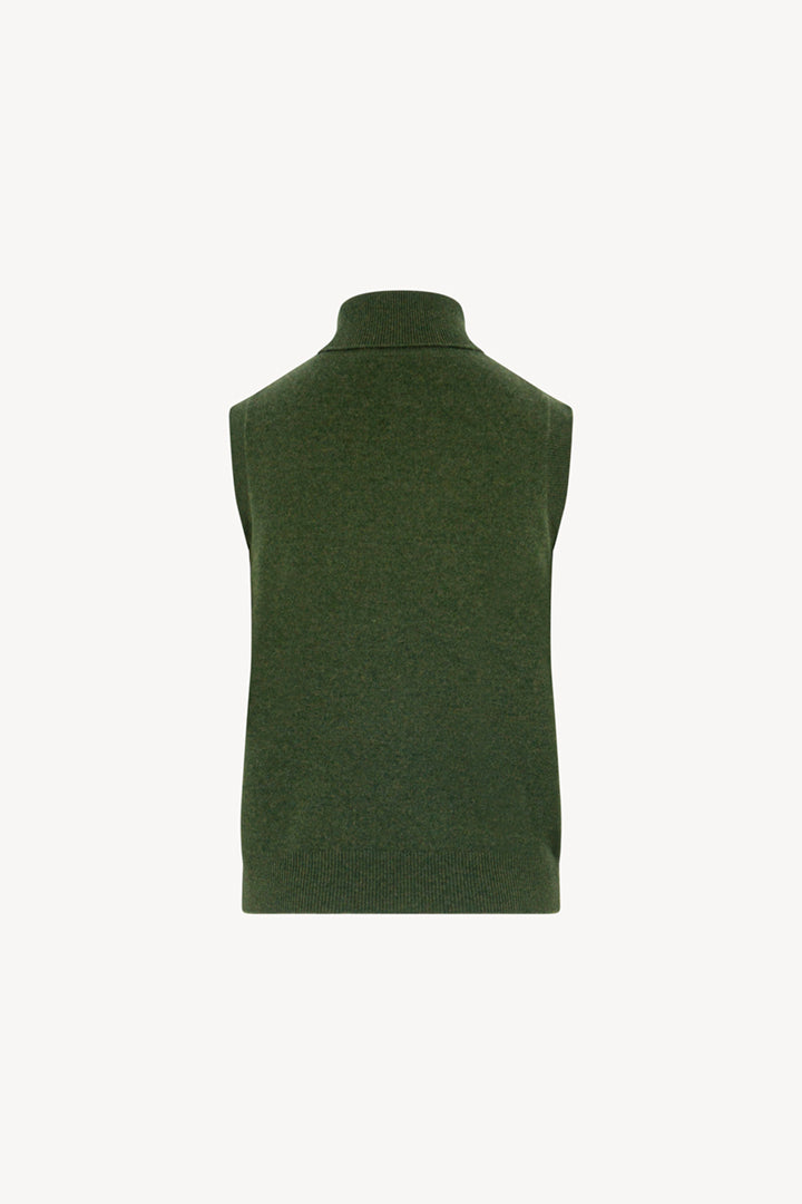 Dolcevita Senza Maniche in Puro Cashmere Loden